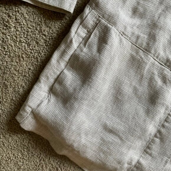 J, Jill Linen Beige Metallic Blend 3/4 Sleeve Button Up Blazer Jacket - Picture 4 of 10